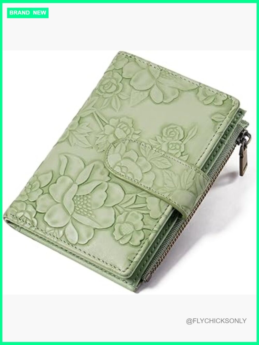 Small Vegan Leather RFID Blocking Bifold Zipper Wallet with ID Window